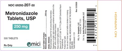 Metronidazole Label 250 mg 500 Ct (Metronidazole 250mg 500ct Label)